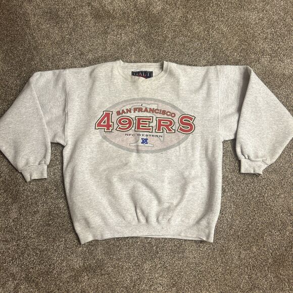 VTG 90s Galt Sand San Francisco 49ers NFL Sweatshirt Heather Gray 1995 Adult L - Picture 1 of 6